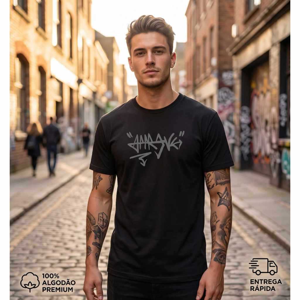 Camiseta Streetwear Graffiti Masculina 100% Algodão Premium Camisa 30.1 Envio Imediato