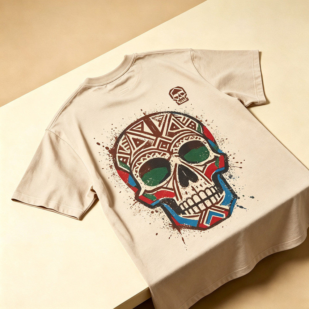 2026 Novo Streetwear Crânio Impressão T Camisa Das Mulheres Dos Homens Verão Legal Graffiti Geométrico Camiseta Topo Mod