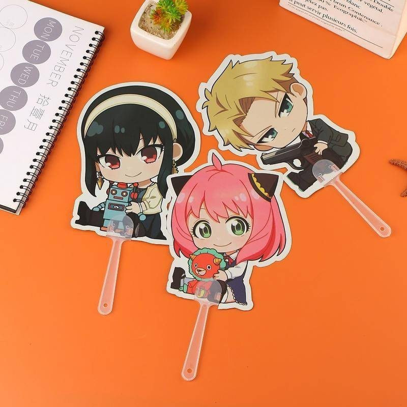 Spyfamily Loid Forger Anya Yor Bonito Mini Ventilador Portátil Kawaii Mão Fan Dance Casamento estudante papelaria amigo