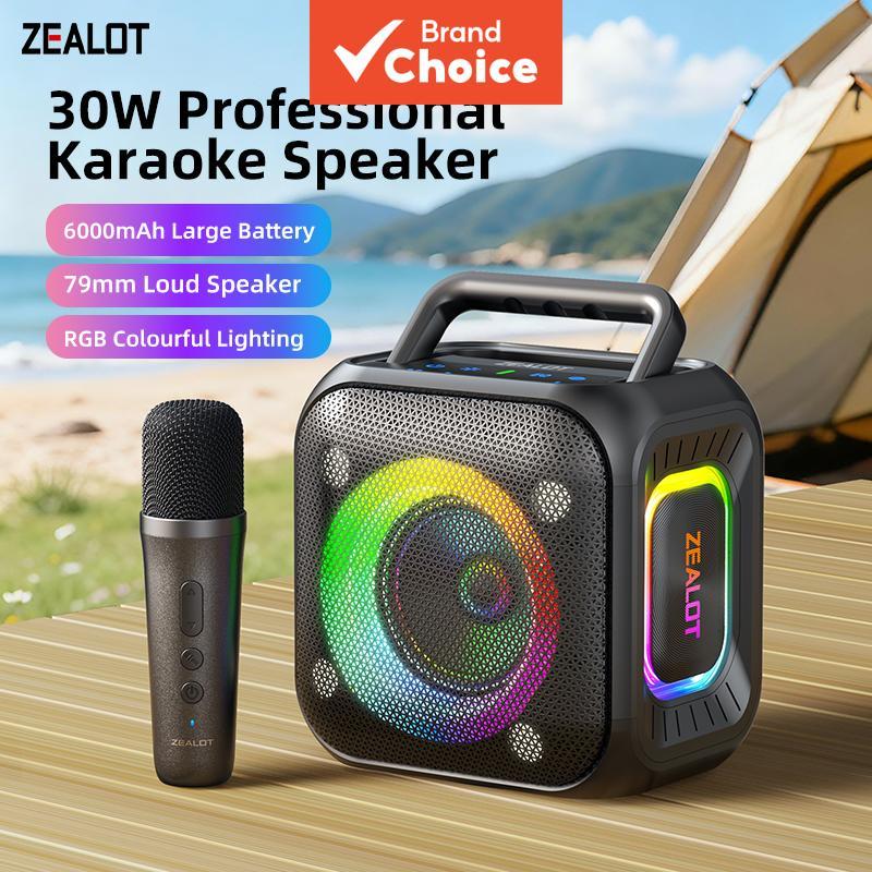 ZEALOT PT01 Alto-Falante Portátil KTV Bluetooth 30W Com Microfone Sem Fio TWS Estéreo