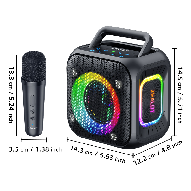 ZEALOT PT01 Alto-Falante Bluetooth KTV À Prova D'água 30W Com Emparelhamento De Microfone Sem Fio TWS