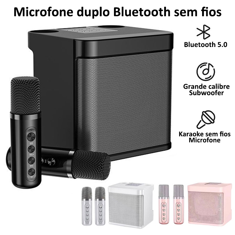 Alto-falante Bluetooth sem fio YS203 com dois microfones Família KTV Alto-falante de nível profissional