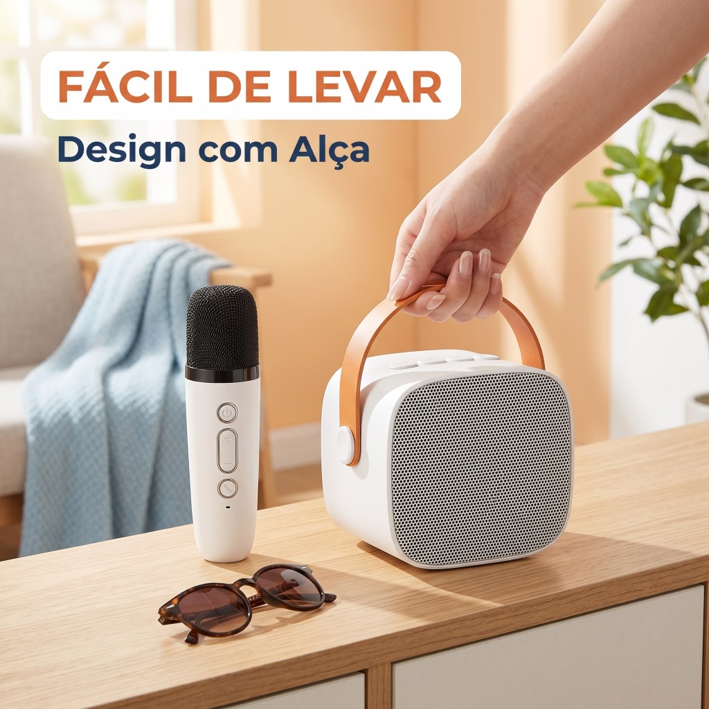 Alto Falante Bluetooth Portátil Com Microfone KTV Casa