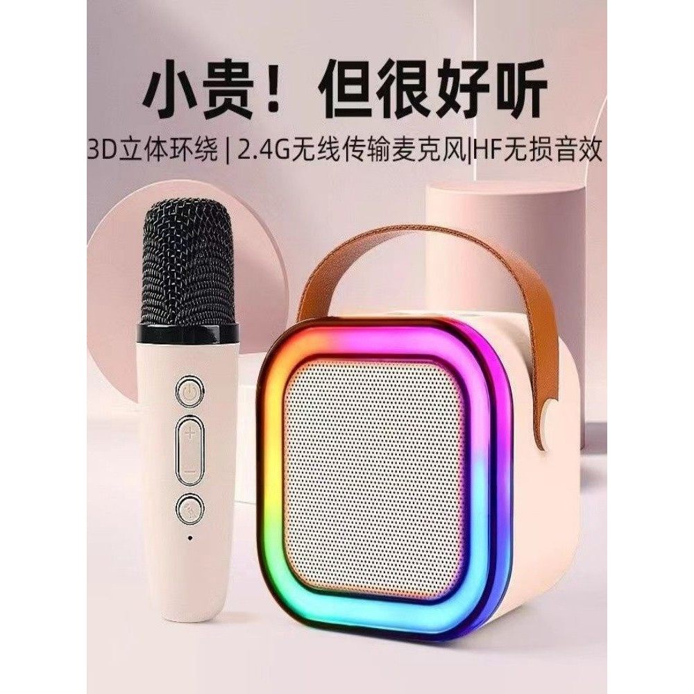 D DSK Mini Microfone Áudio Integrado Home K Song KTV Home Celular Sem Fio Bluetooth Alto-falante Externo