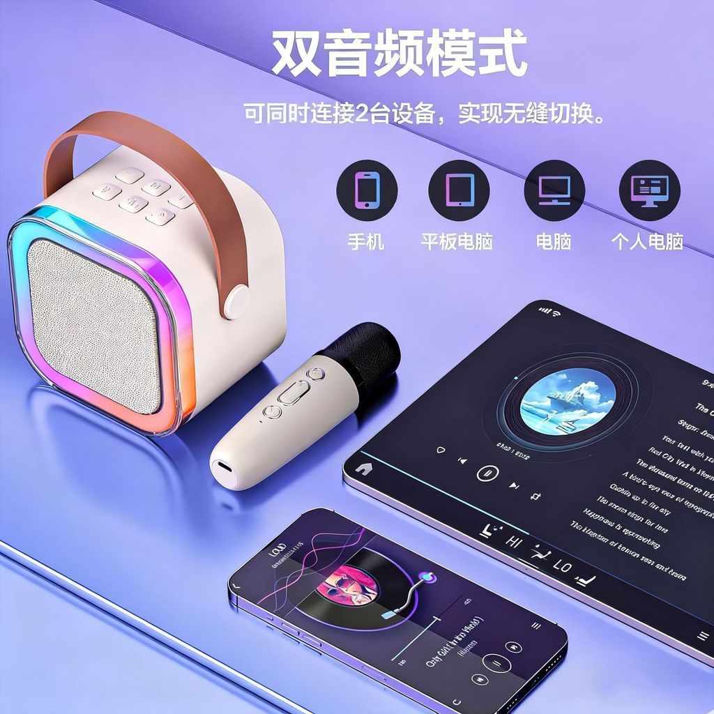 K12 áudio Bluetooth sem fio casa Mini pequeno alto-falante microfone portátil com microfone casa móvel KTV