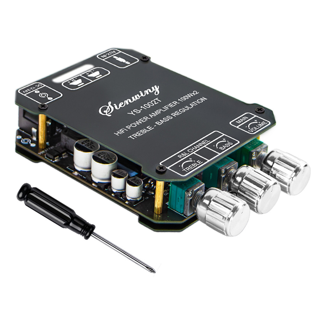 YS-1002T DIY Alto-Falantes Power Amp BT/AUX Entrada 100W + 100W Controle De Agudos E Graves