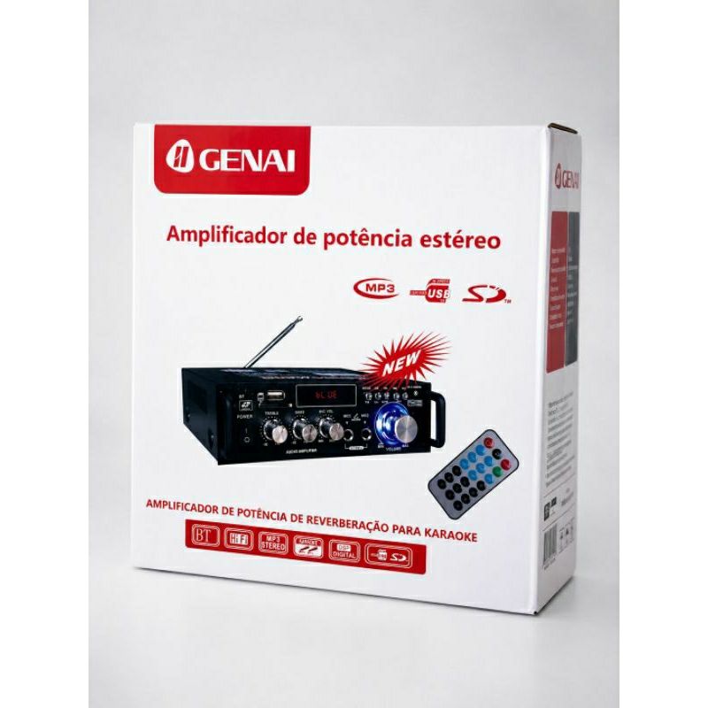 Placa Amplificadora Bluetooth 5.0 2*100W DC 8V-26V Áudio Estéreo com Display Remoto para Sistema de Alto-falantes DIY