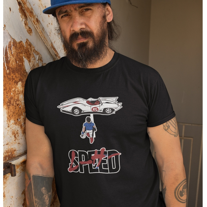 Camiseta Speed Racer Camisa Anime Clássico Estilizada Mach 5 Masculina