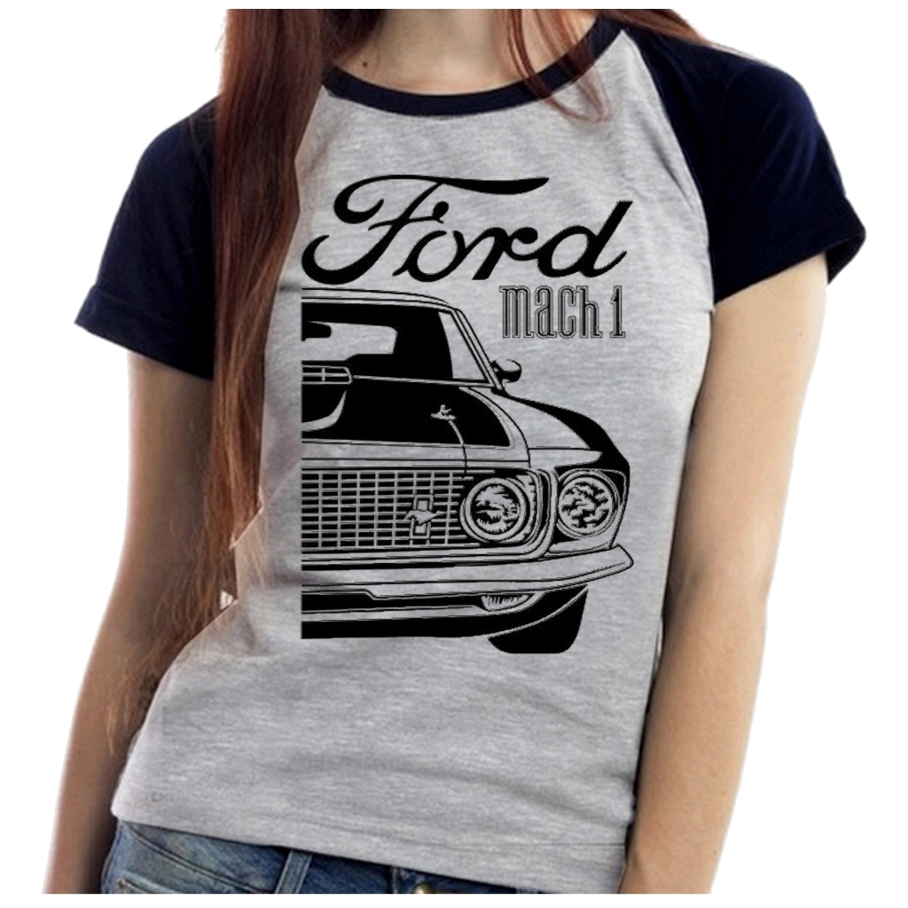 Baby Look Blusa Feminina ou Camiseta Unissex Ford Mustang Mach 1 classico