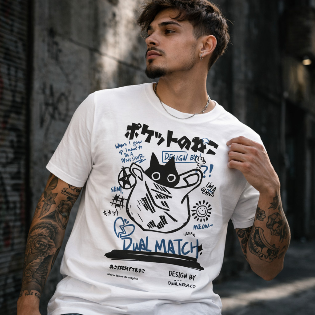 Camiseta Algodão Camisa Premium Dual Mach Cat Bag