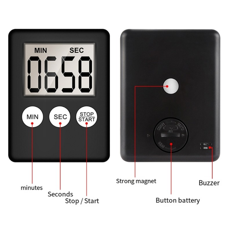 QUICKR Slim Profile Magnético Eletrônico Temporizador Display Design Compacto Para Cozinhar Aptidão Tempo De Exato