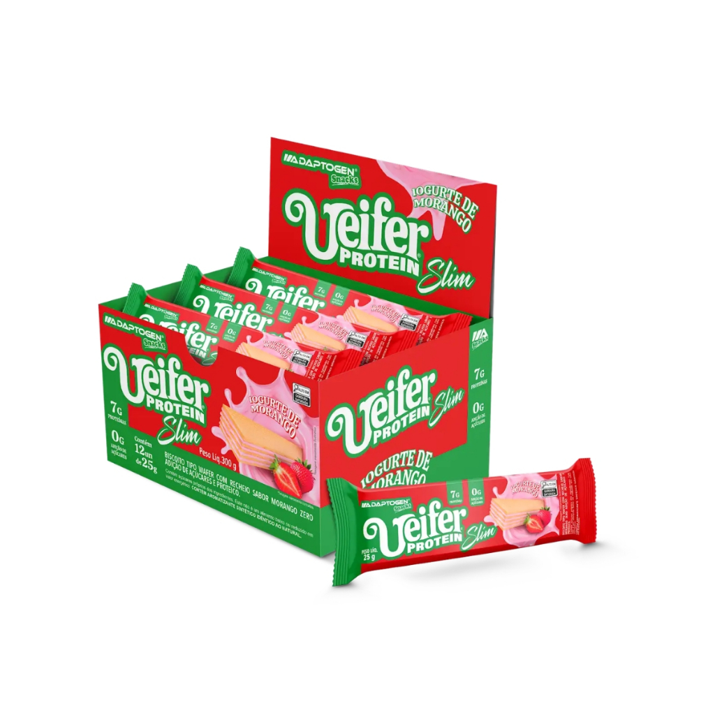 Display Wafer Proteico Ueifer Protein Slim 12 Un 25g Adaptogen Science