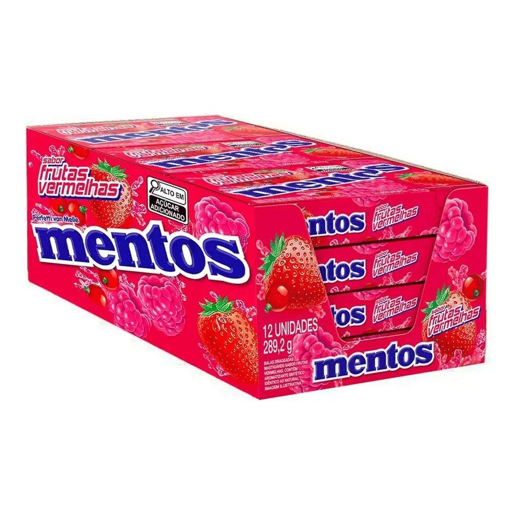 BALA MENTOS SLIM BOX FRUTAS VERMELHAS DISPLAY 12 X 24,1 G