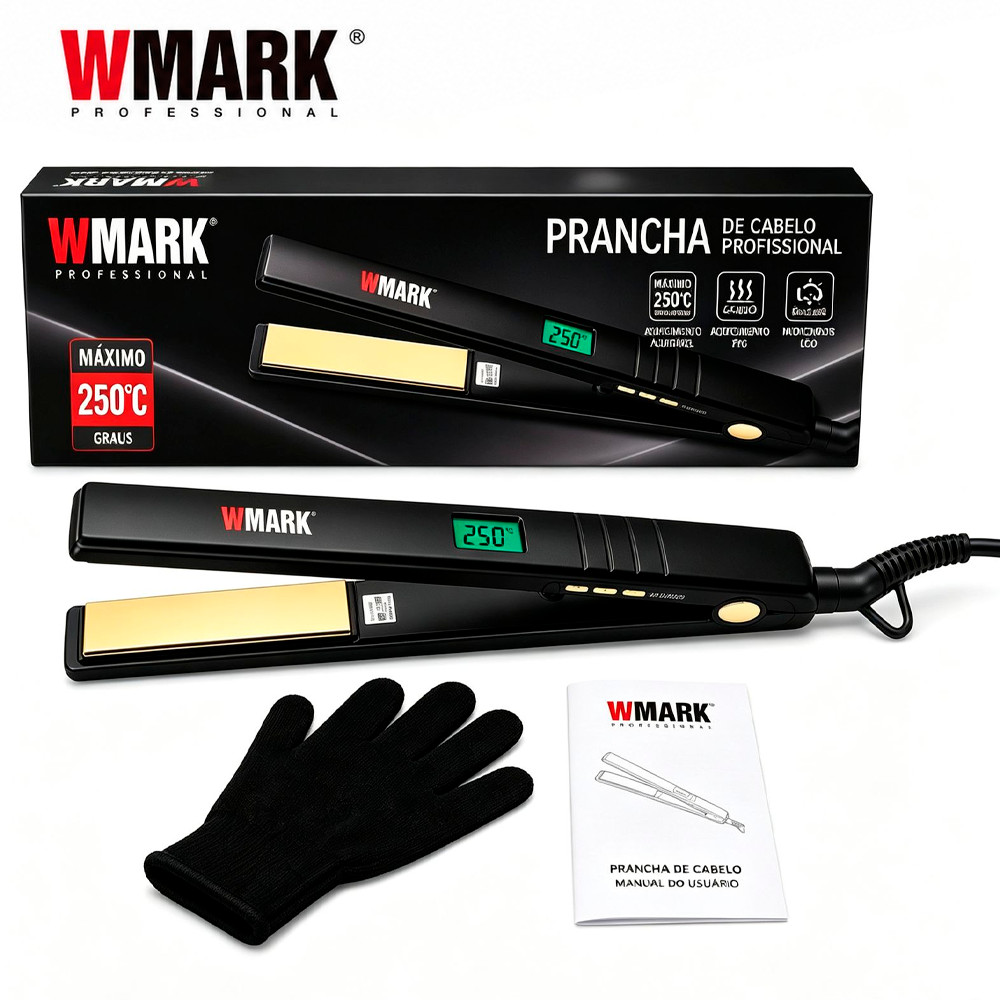WMARK C20 HS064 Prancha de Cabelo Com Display LCD Slim Bivolt
