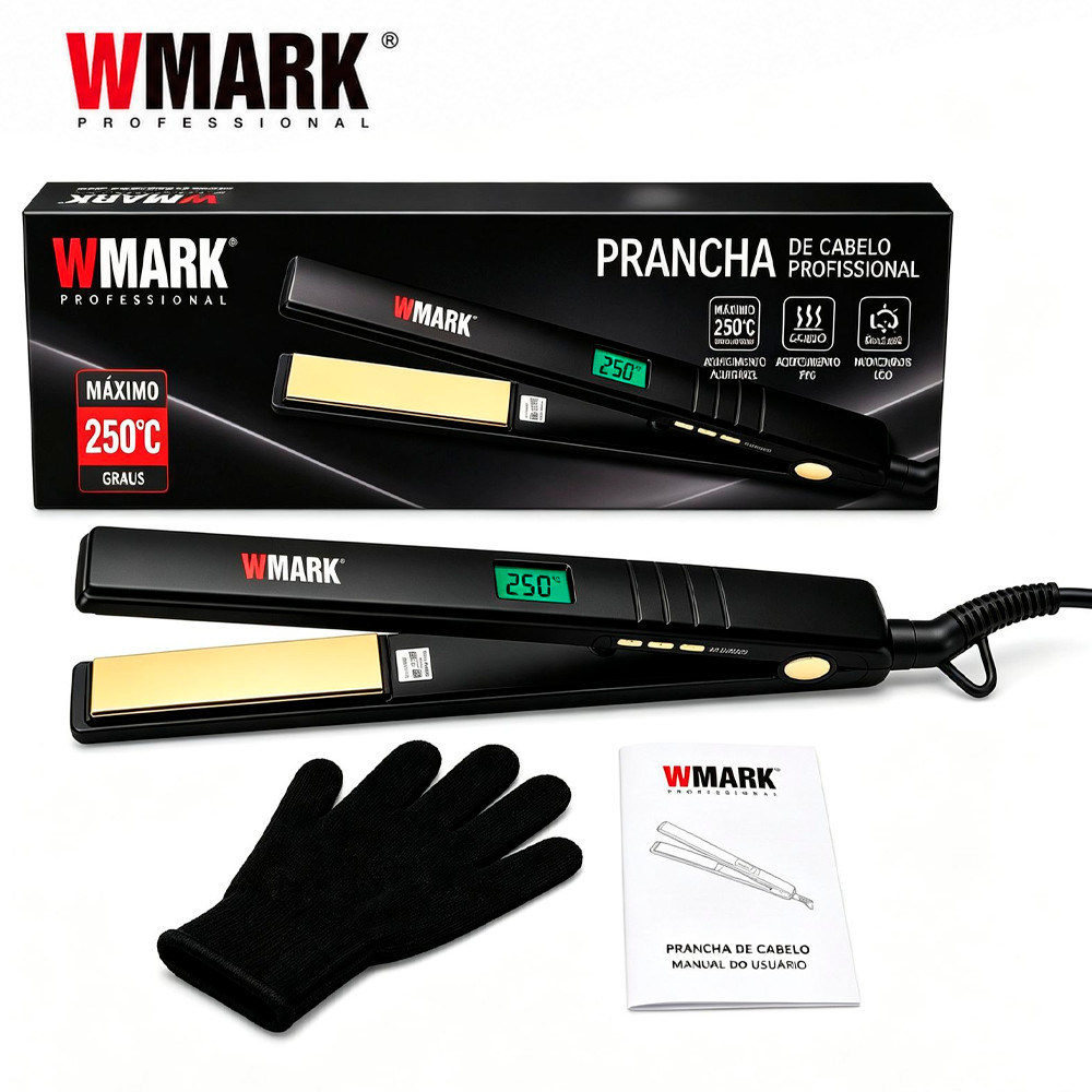 Prancha de Cabelo Com Display LCD Slim Bivolt WMARK C20 HS064