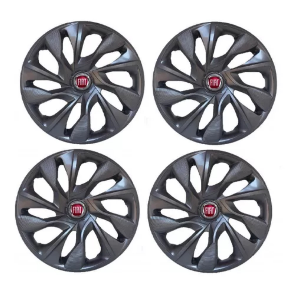 Jogo Calota DS4 Fiat Grafite Argo Brava Bravo Cronos Doblo Elba Fiorino Grand Siena