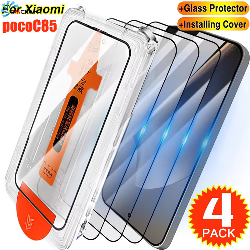 [Brilhante] 4-1Pcs Anti-Spy Dust Free Temperado Flim-Fácil De Usar , peep-Vidro Para Telefone-Proteção Móvel-Xiaomi poco