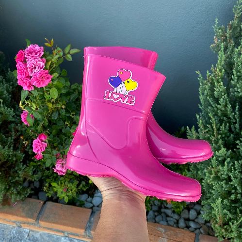 Bota Galocha Infantil 19 ao 34 Botinha De chuva Limpa Facil Impermeavel confortavel ante derrapante