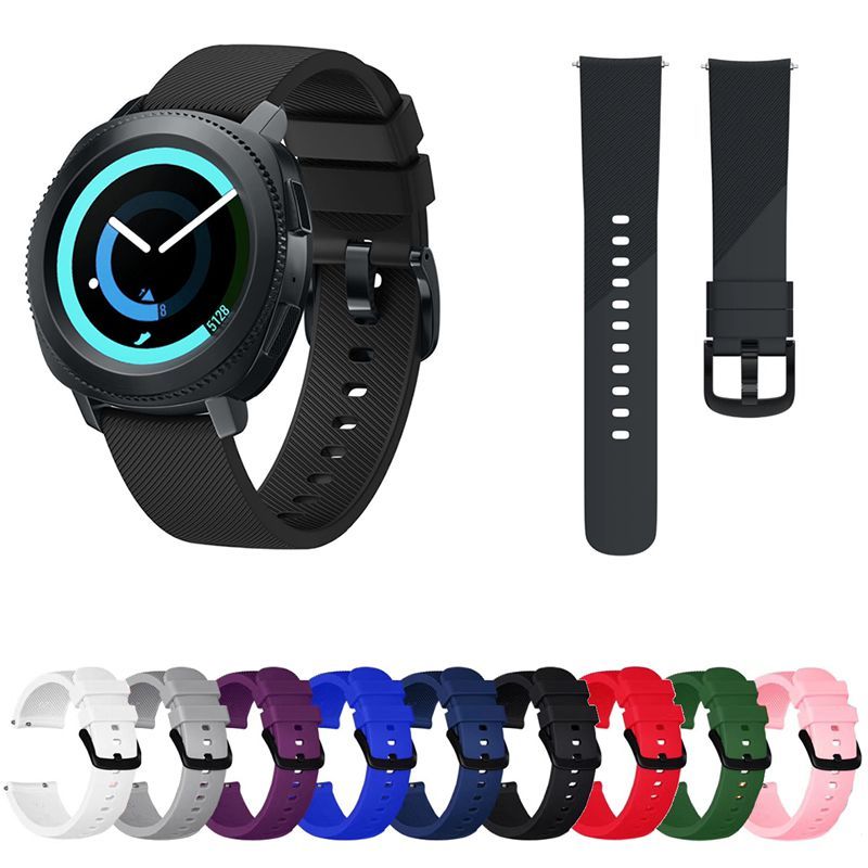 Pulseira 20mm Silicone LTimports P/ Samsung Gear Sport R600 Galaxy Watch Active 1 e 2 Amazfit Active 2