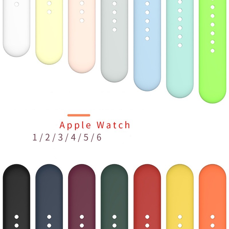 Pulseira Sport Silicone Lisa Para Apple Watch Iwo 38mm -41mm Series 1, 2, 3, 4, 5, 6