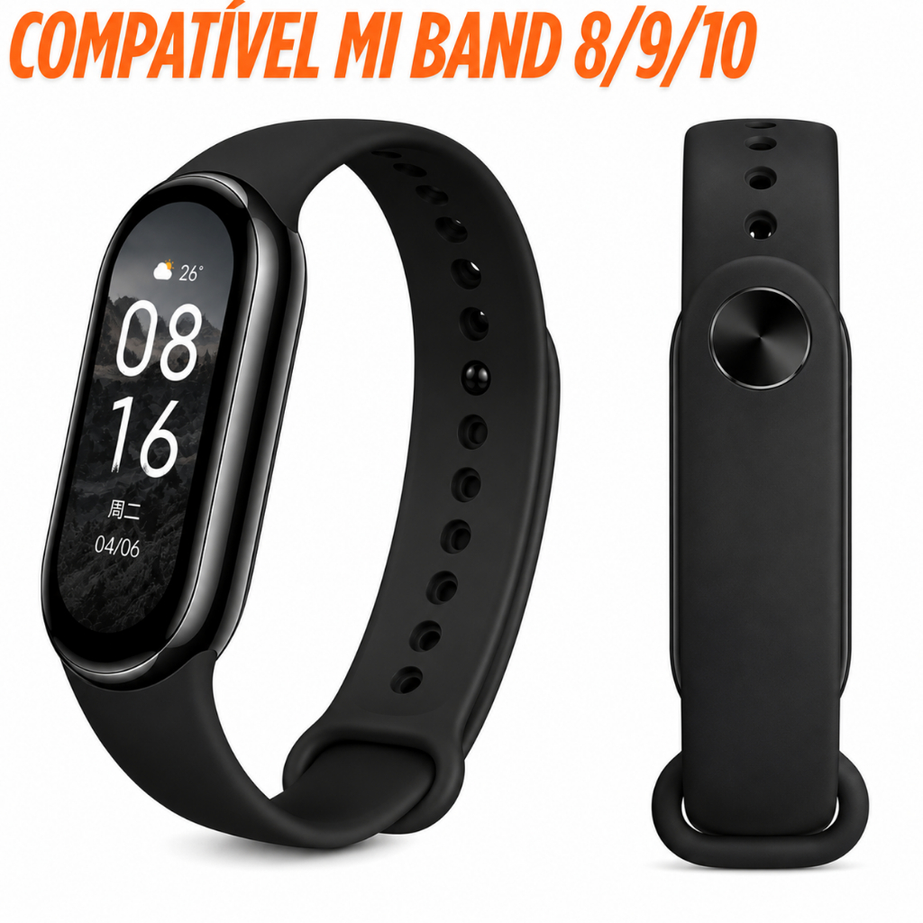 Pulseira Mi Band 10  Miband 9 8 Smart Band Xiaomi Silicone Sport Esportiva Macia Premium