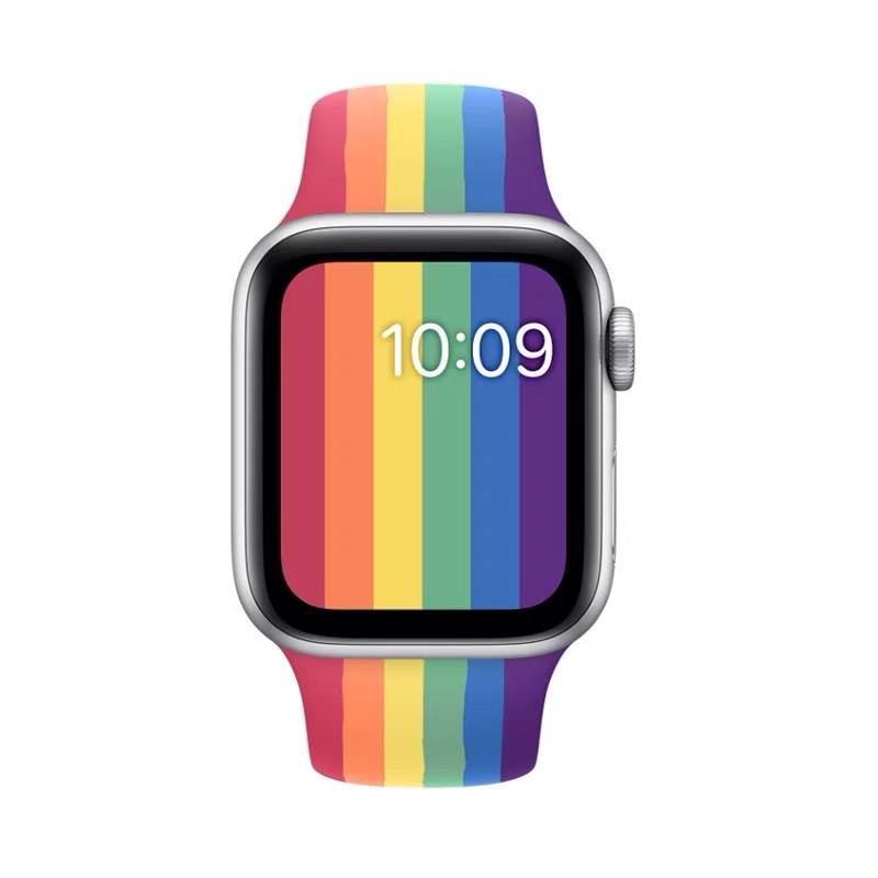 Pulseiras Smartwatch Silicone Compatível Apple Watch 4 5 6 7 8 Colorido Lgbt Arco-Íris 38mm 40mm 41mm 42mm 44mm 45mm