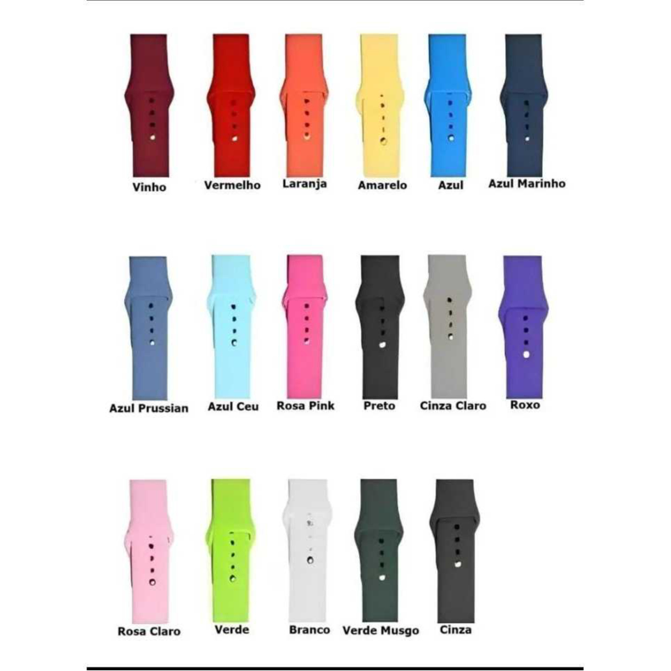 Pulseira Sport de Silicone Compatível com Apple Watch – 38mm a 44mm Unidade
