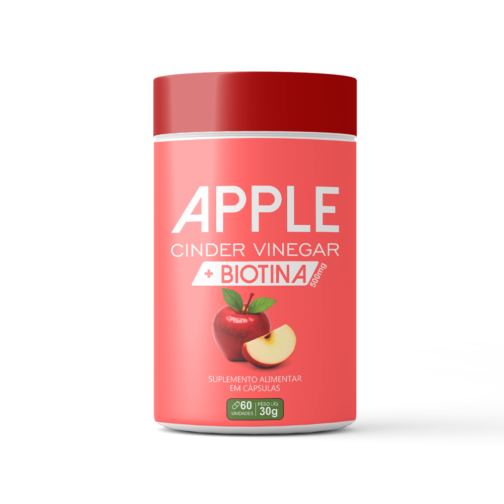 DNA Suplementos Apple Cinder Vinegar + Biotina Detox, Emagrecimento, Cabelos e Unhas Fortes, Energia