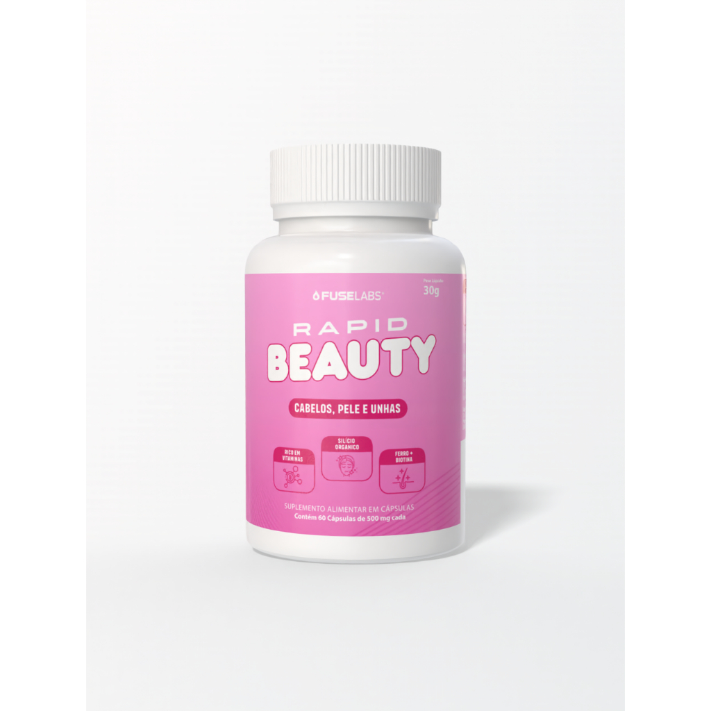 Rapid Beauty FuseLabs – Suplemento Feminino para Cabelos Fortes, Unhas Resistentes e Pele Radiante – 60 Cápsulas