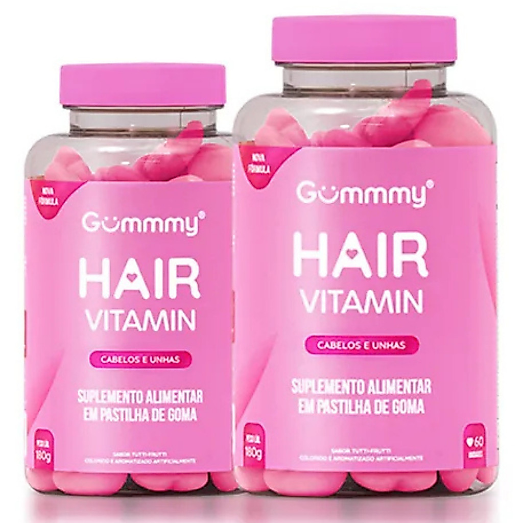 Kit Gummy Hair Vitamin Tutti-Frutti C/ 2Un De 60 Pastilhas
