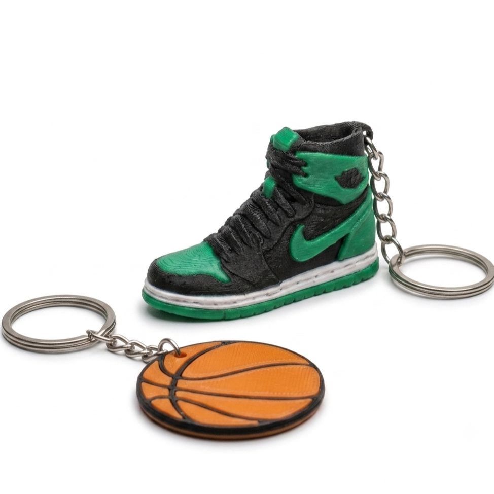 Chaveiro Basquete 3D Kit com Mini Bola e Tênis - Impressão 3D Alta Qualidade Presente Perfeito para Amantes do Esporte