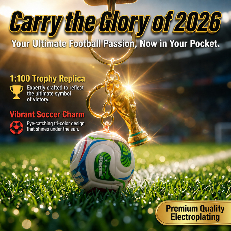 [Presente Perfeito] [Para Amantes de Esportes] Chaveiro/Troféu/Copa do Mundo 2026/Acessório/Colecionável