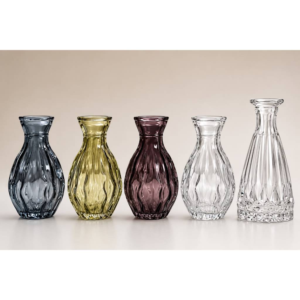 Kit VASOS Com 30 Unidades Decorativos De Vidro Modelo Detalhado Casamento 100ml
