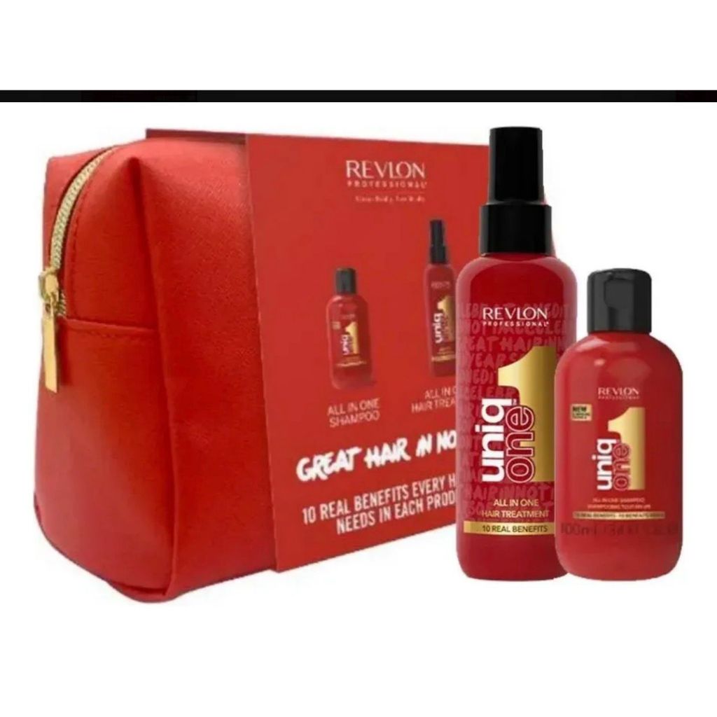 KIT REVLON UNIQ ONE LEAVE IN 150ML + SHAMPOO 100ML COM NECESSARIE ORIGINAL TRATAMENTO CAPILAR
