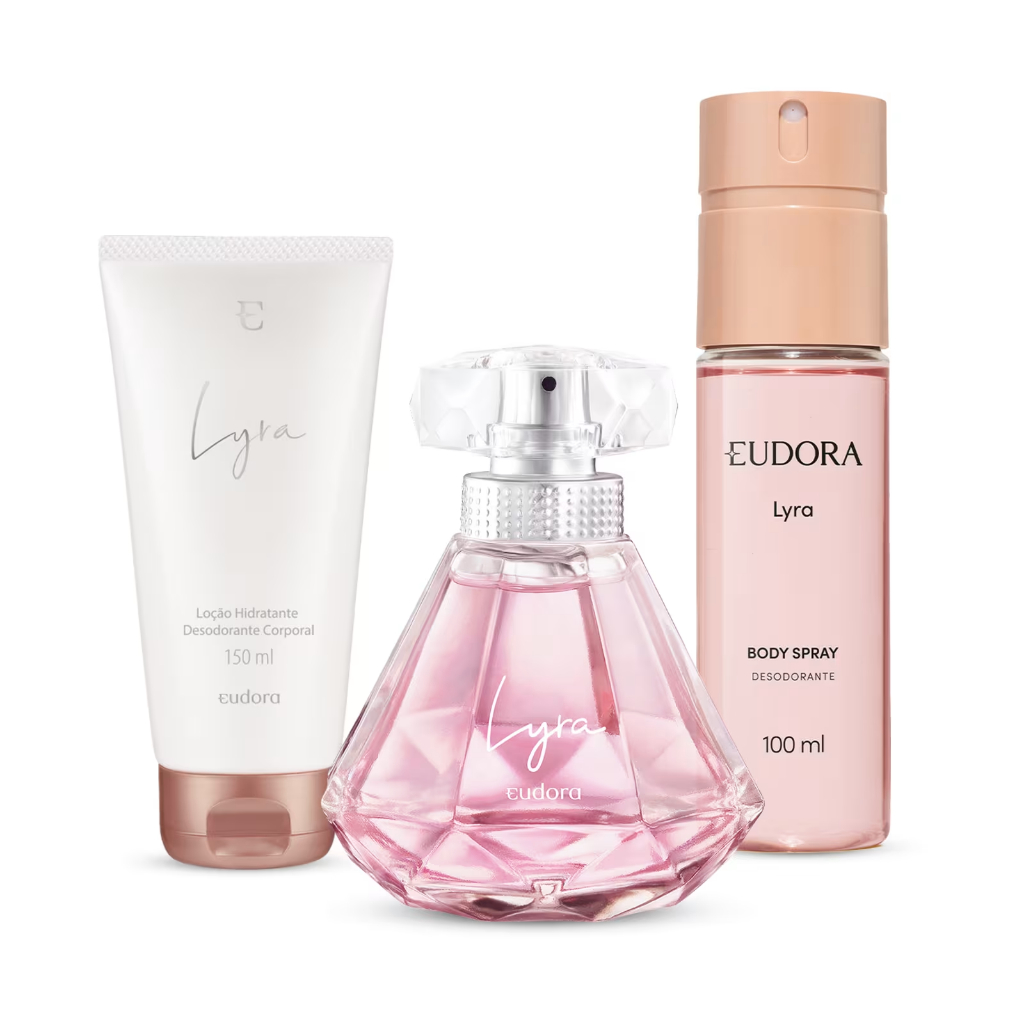 Linha Lyra Eudora : Desodorante Colônia 75ml / Body Spray 100ml / Loção Corporal 150ml