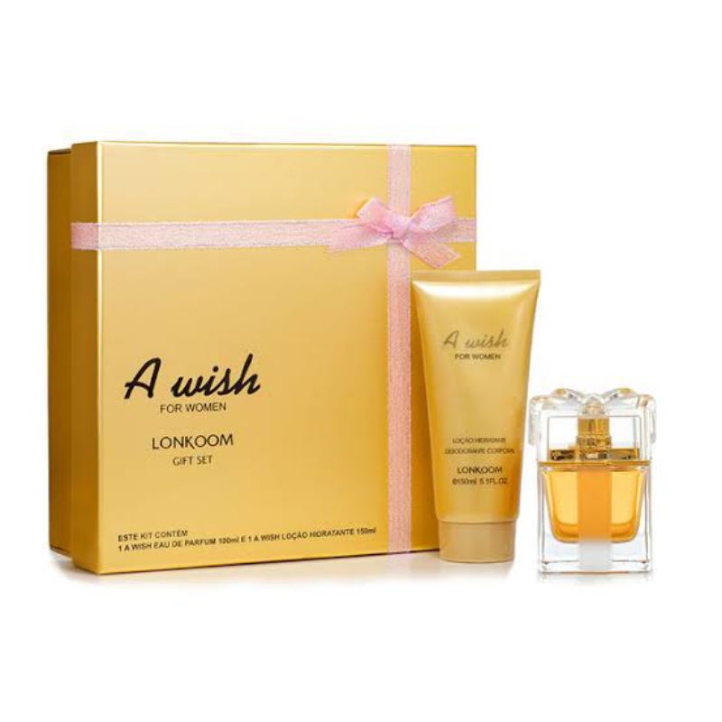 Kit Perfume A Wish Lonkoom 100ml + Loção Hidratante 150ml Original Lacrado