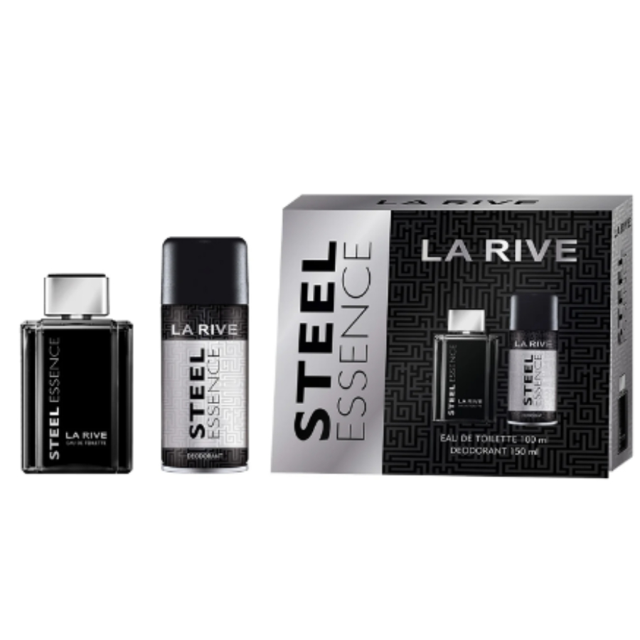 LA RIVE - KIT DESODORANTE CORPORAL 150ML + PERFUME 100ML - STEEL ESSENCE - PERFUME MASCULINO - KIT - EAU DE TOILETTE