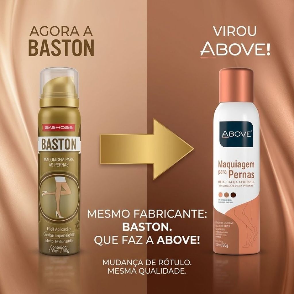 Maquiagem para Pernas - Above (150ml/90g) Disfarça Varizes 100ml Nova embalagem mesmo produto Baston