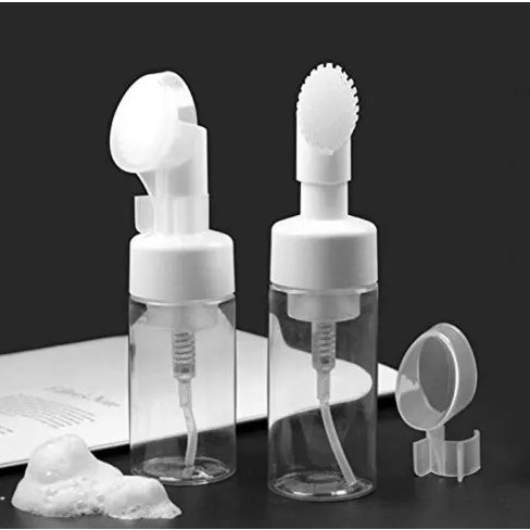Frasco Pump Espumador Com Escova De Silicone Para Limpeza Facial Skin Care 100ml 120ml 150ml