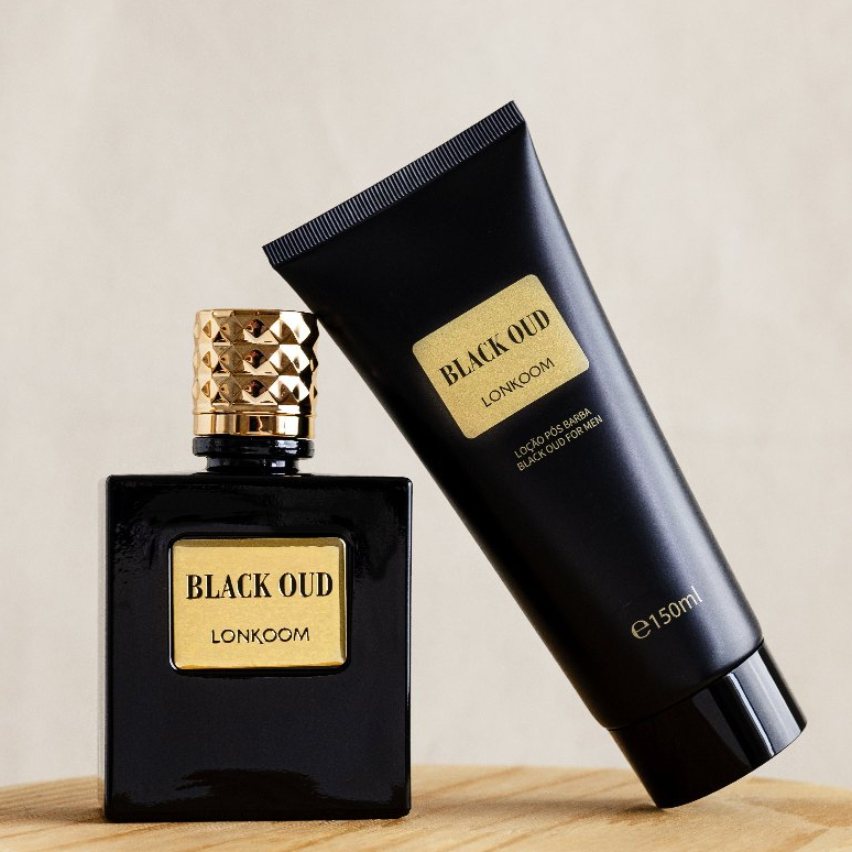 LONKOOM Coffret Black Oud para Homens - 100ml + 150ml  Edição Limitada  Cheiro Duradouro