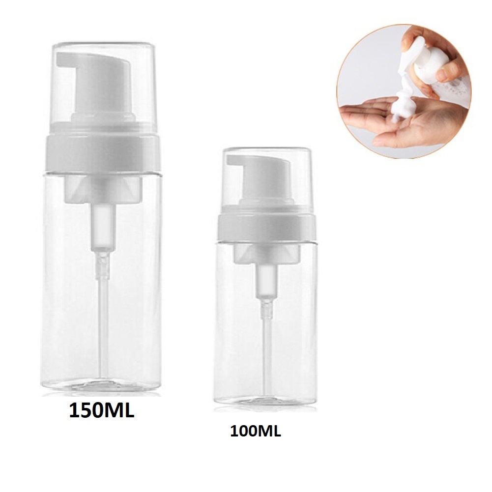 Kit 2 peças Frasco Spray Pump Espumador 100ml e 150ml