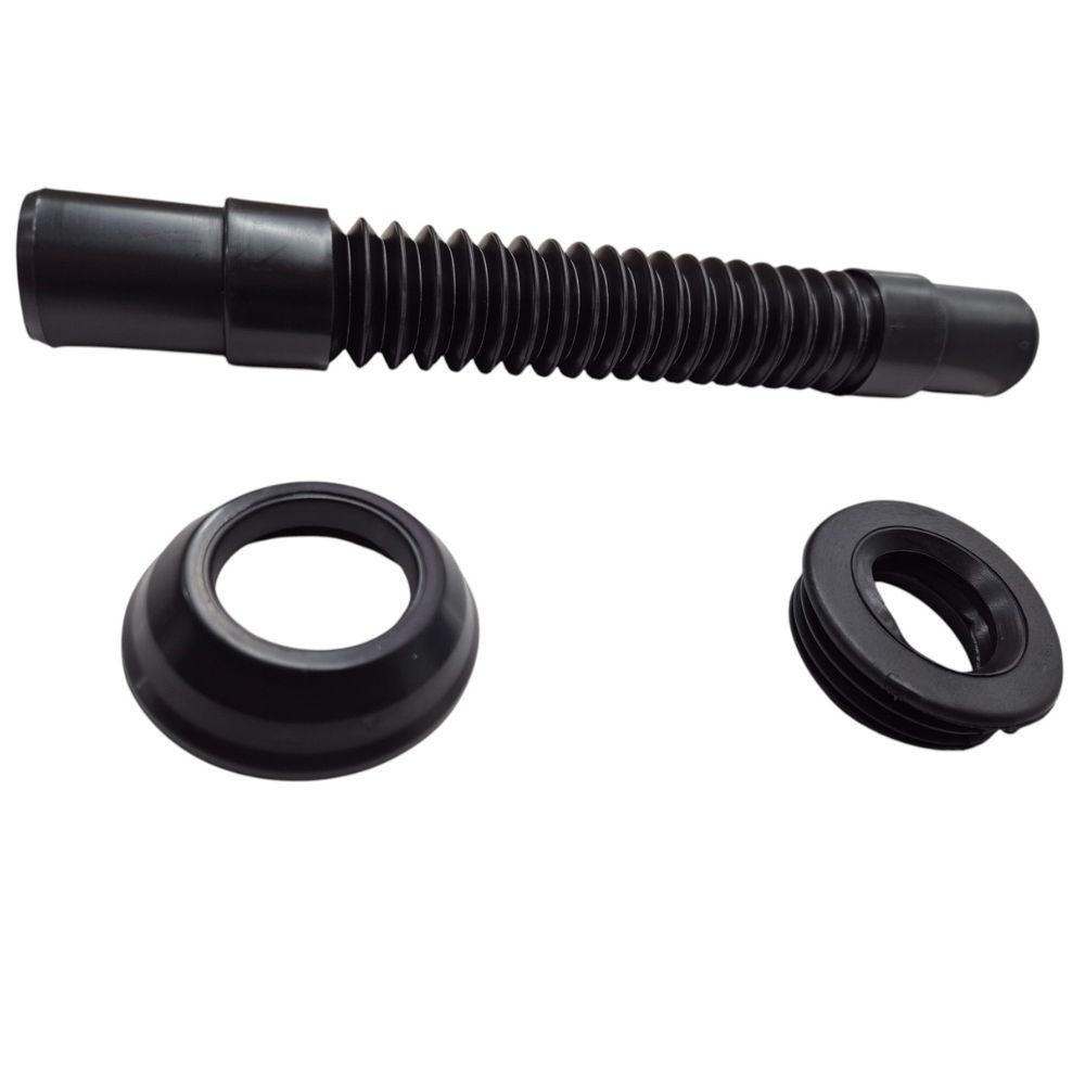 Tubo Ligação Vaso Sanitário Extensivel Preto Spud Com Canopla