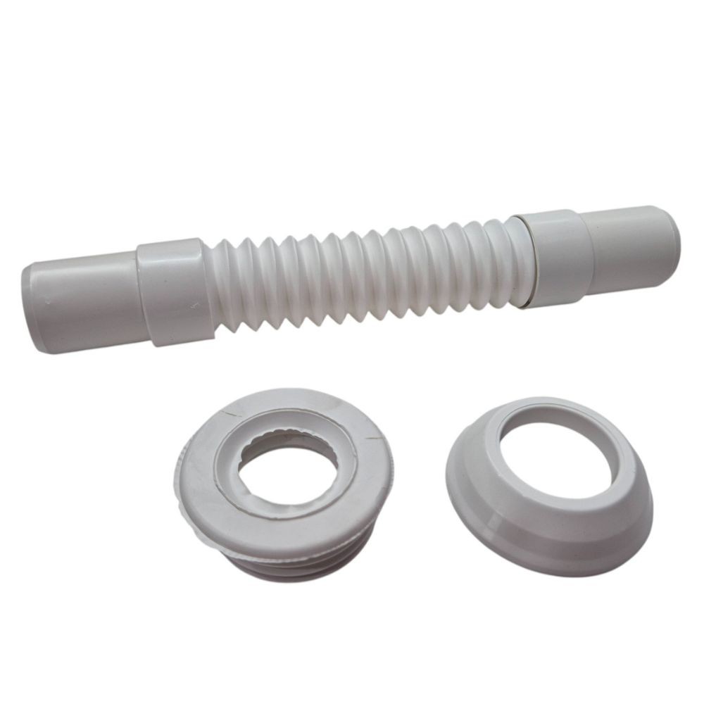 Tubo Ligação Vaso Sanitário Extensível Branco Spud Com Canopla