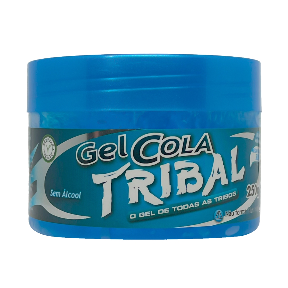 Kit com 2 Gel Cola Tribal Pote 250g Azul Mega fixação, Profissional, Modela e Fixa.