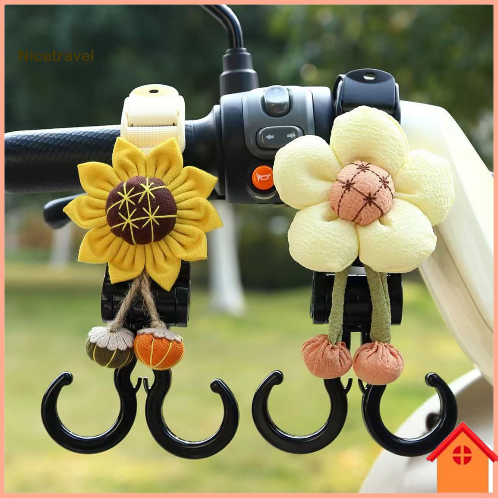 Scooter Bag Hanger with Dual Hooks Adjustable Heavy Duty Handlebar Mount Hook – Durable Webbing for Electric Bicycle f