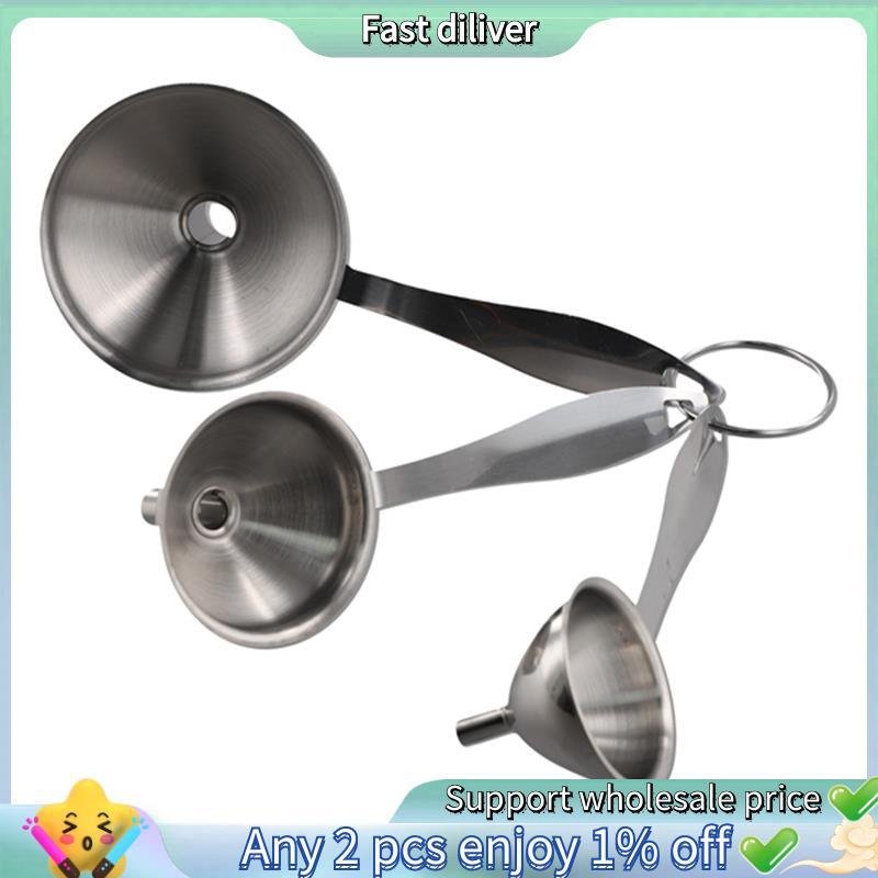 Funis Para Encher Garrafas De Aço Inoxidável Pequeno Conjunto De Funil De Cozinha Transferência De Óleos Essenciais Líqu