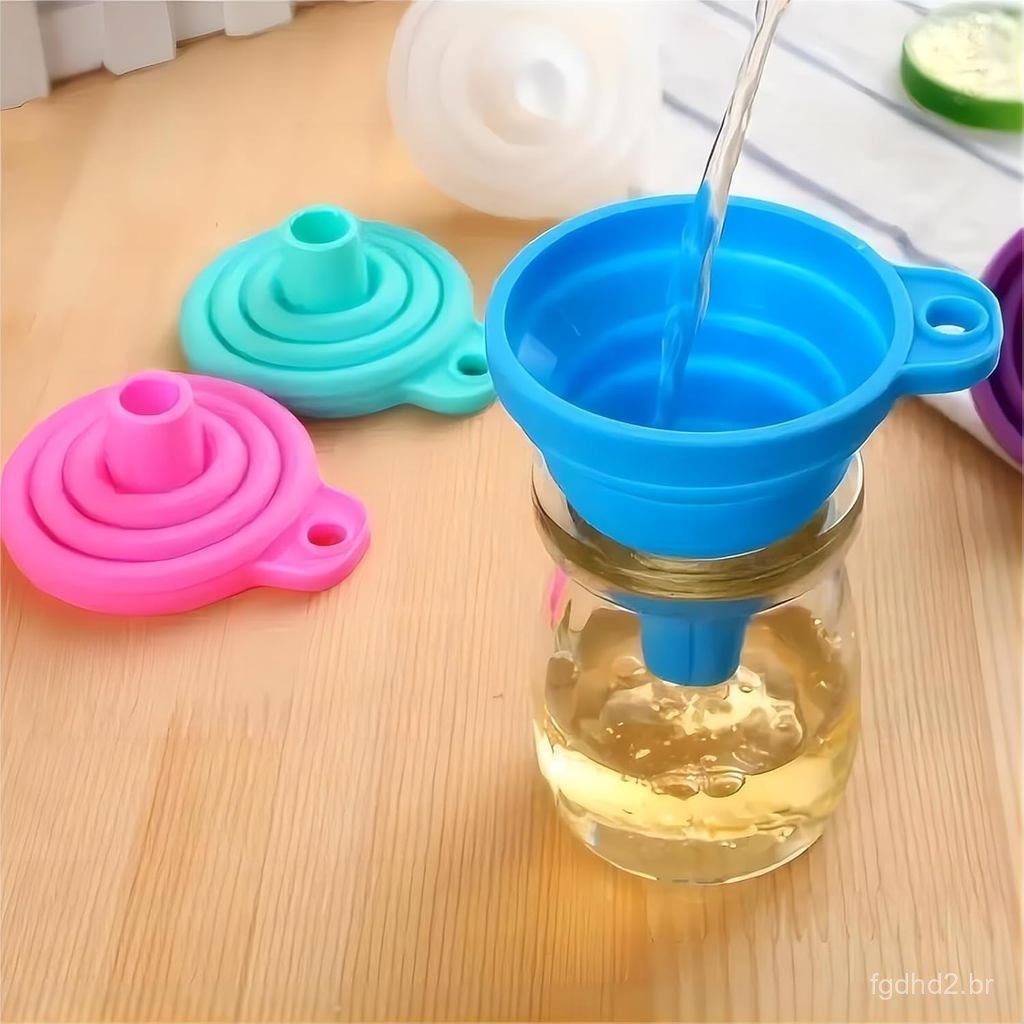 Conjunto de 3 Peças de Funis Dobráveis para Cozinha, Acessórios de Cozinha, Funil Dobrável para Encher Garrafas de Água