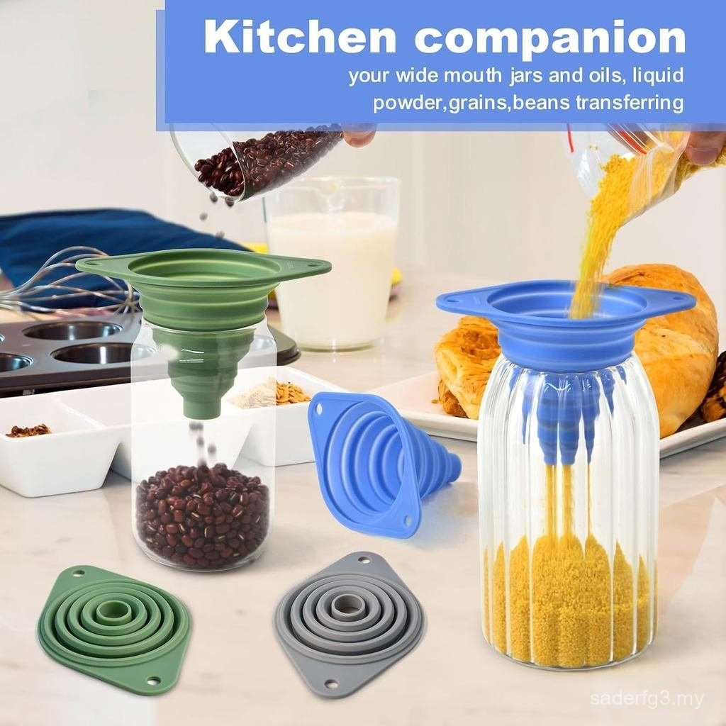 Conjunto De Funil De Cozinha De 3 Peças , Para Encher Garrafas , Dobrável Pequeno Pequenas AVSI