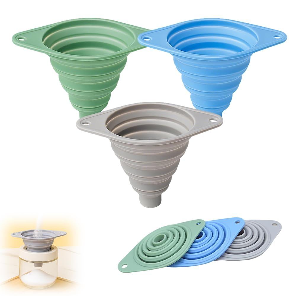 Conjunto De Funil De Cozinha , Pequeno Dobrável De Silicone De Qualidade Alimentar Para Uso Na Funis Encher Garrafas De