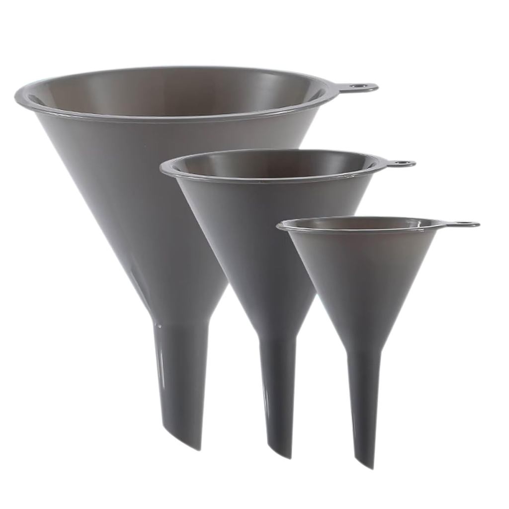 Conjunto de 3 Funis de Plástico para Cozinha, Funis Redondos para Encher Garrafas, Funis Duráveis e Multifuncionais para